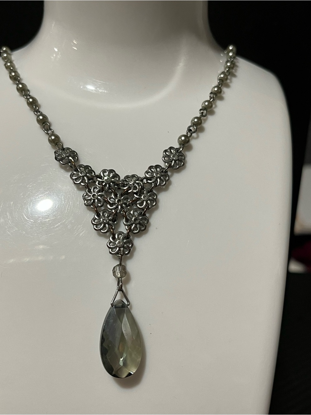 Vintage Silver and Crystal Necklace